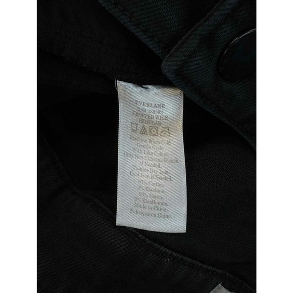 EVERLANE CROPPED WIDE LEG BLACK DENIM REGULAR SIZE 16 - Picture 5 of 5